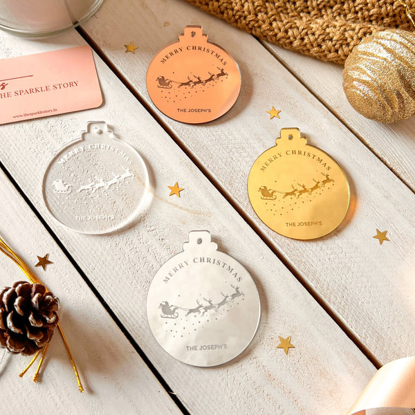 Personalized Merry Christmas Bauble - Set of 5 - COD Not Applicable