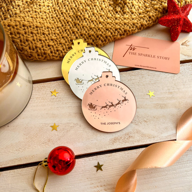 Personalized Merry Christmas Bauble - Set of 5 - COD Not Applicable
