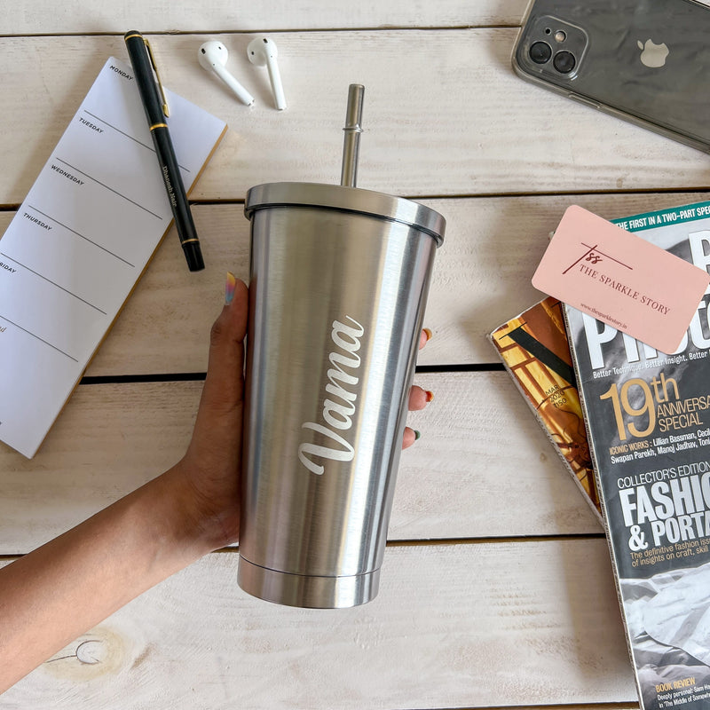 Personalized Tumbler with Straw - COD Not Applicable