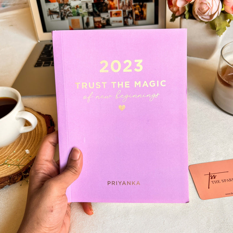 Personalized 2023 Notebook  - New Beginnings - Lavender - COD Not Applicable