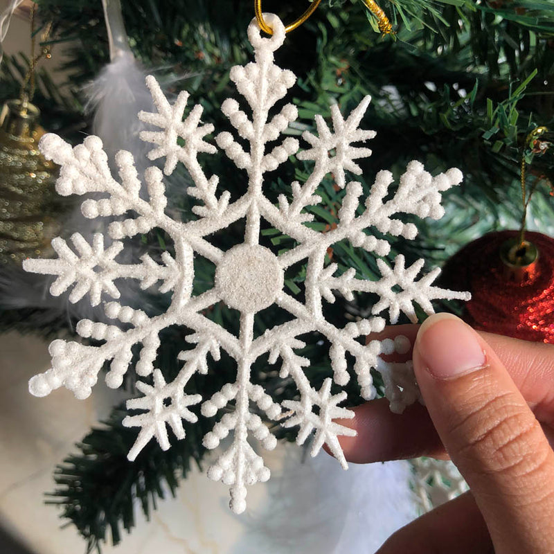 Christmas Ornament - Glitter Snowflake - Set of 5