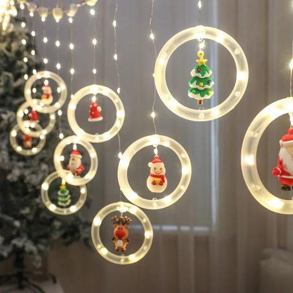Ring Christmas Curtain Lights