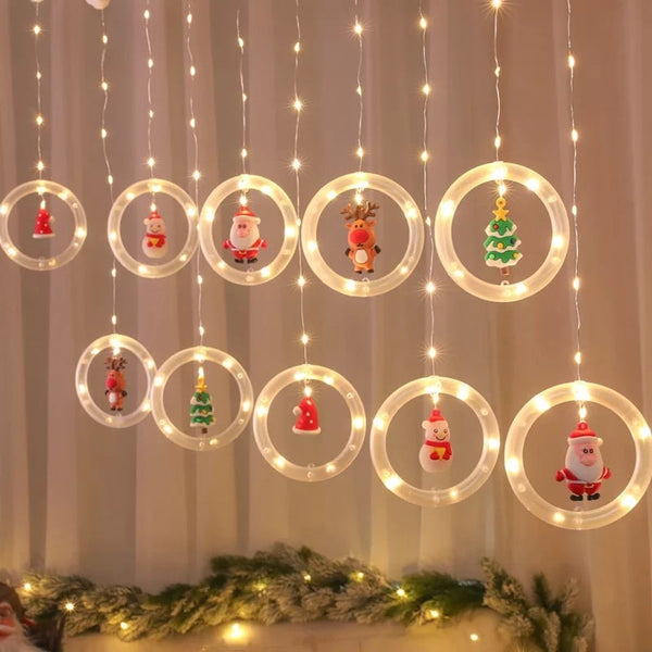 Ring Christmas Curtain Lights