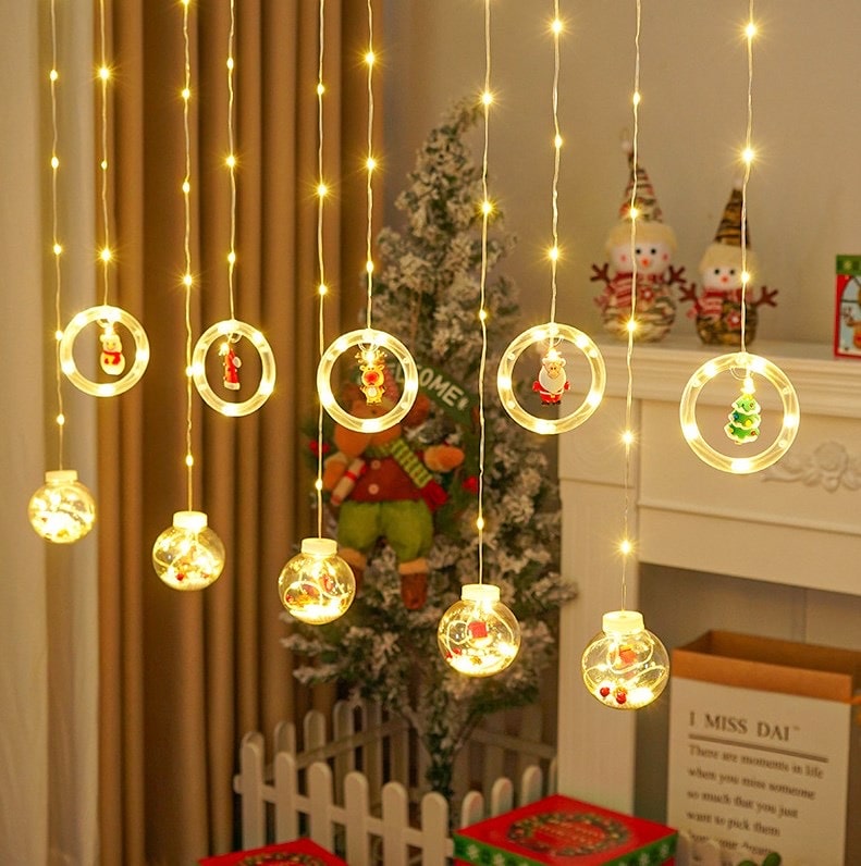 Wish Ball + Ring Christmas Curtain Lights