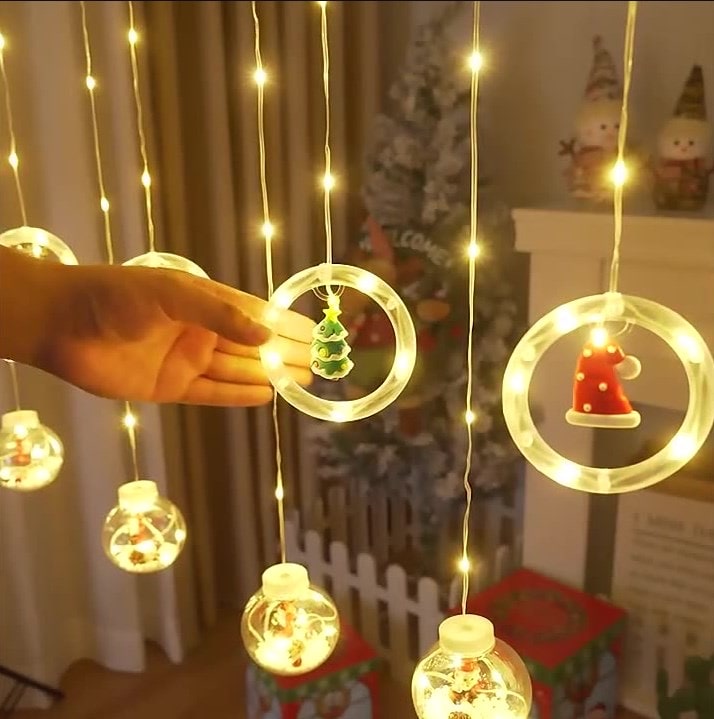 Wish Ball + Ring Christmas Curtain Lights