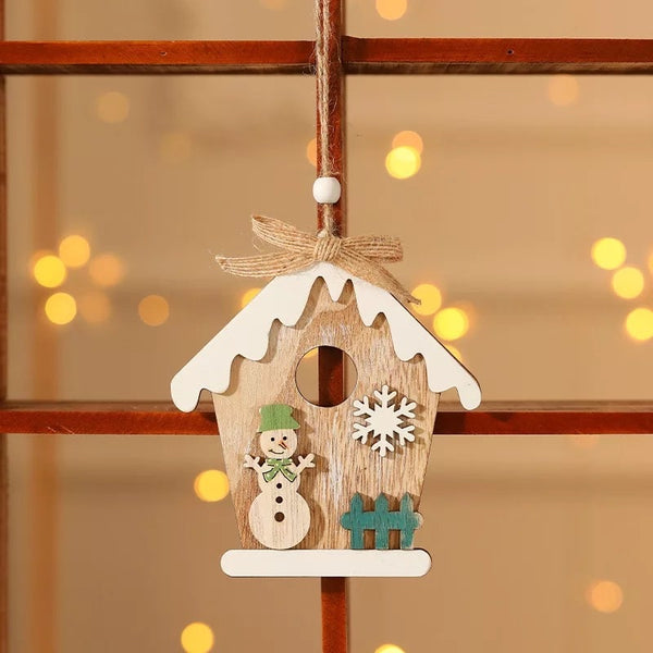 Christmas Wooden Snow Hanging Bauble - Snowman
