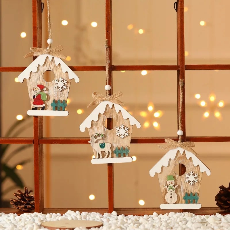 Christmas Wooden Snow Hanging Bauble - Snowman