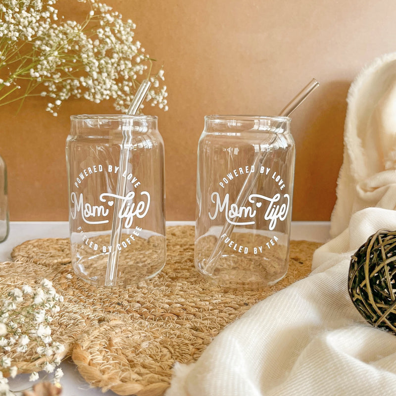 Can Glass With Straw - Mom Life