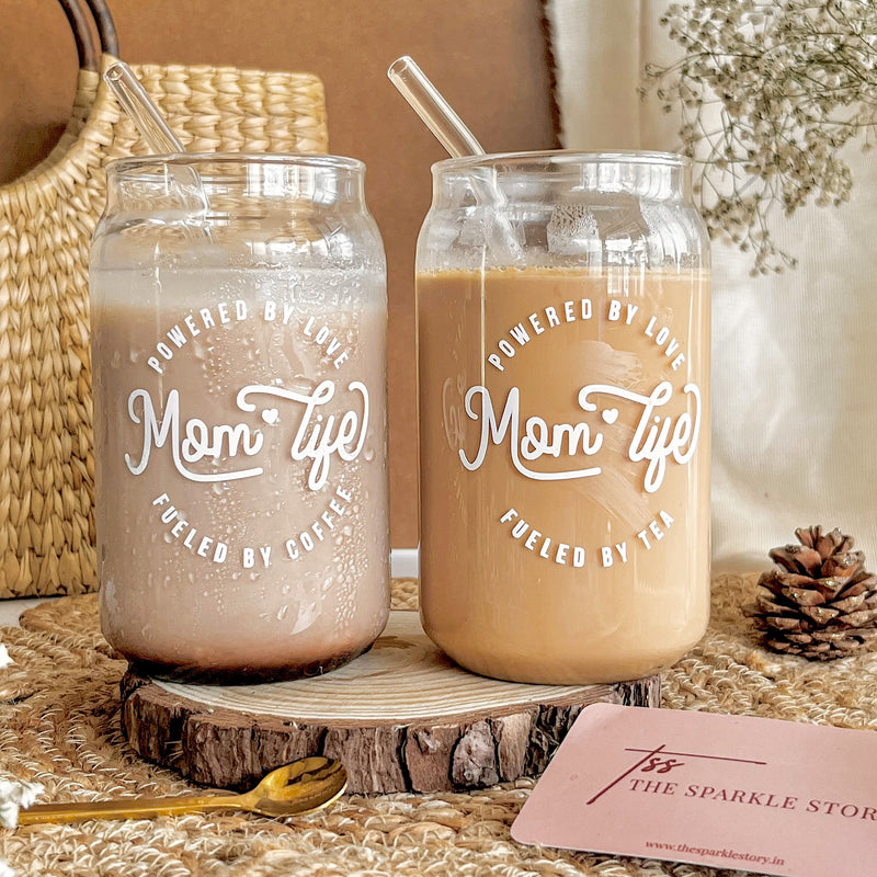 Can Glass Tumbler With Straw - Mom Life