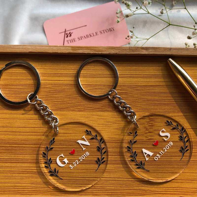 Personalized Keychain - Couple - Red Heart - COD Not Applicable