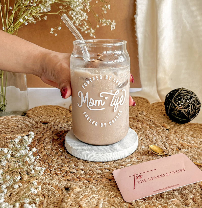 Can Glass Tumbler With Straw - Mom Life