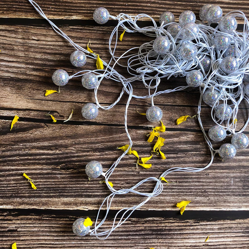 String Lights - Glitter Globe - Warm White - 10 metres