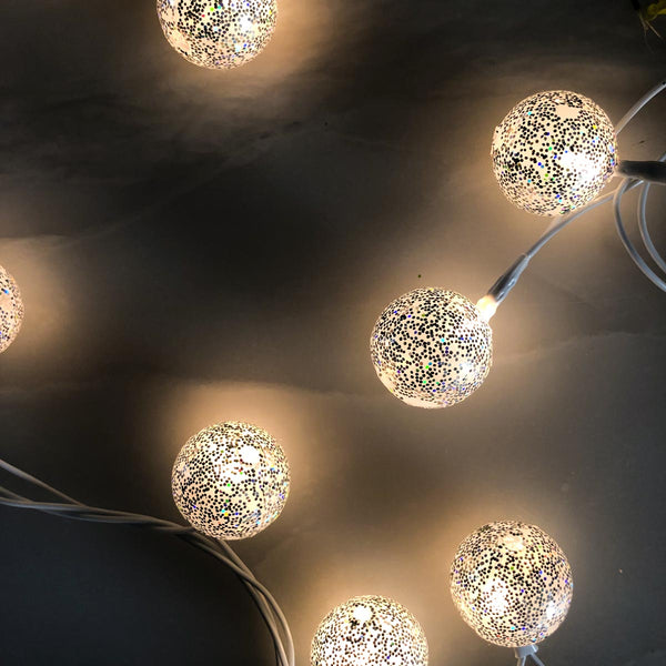 String Lights - Glitter Globe - Warm White - 10 metres