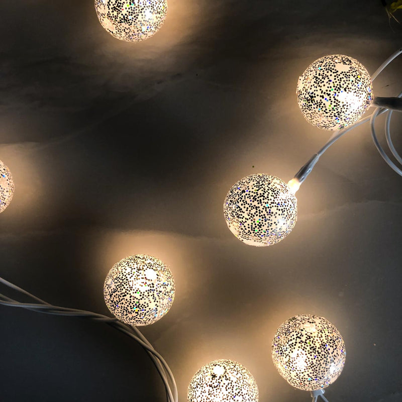String Lights - Glitter Globe - Warm White - 10 metres