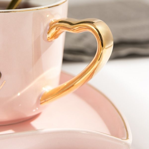 Heart Shaped Love Mug With Saucer