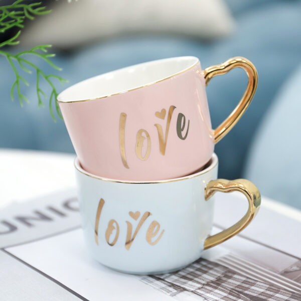Heart Shaped Love Mug With Saucer And Spoon