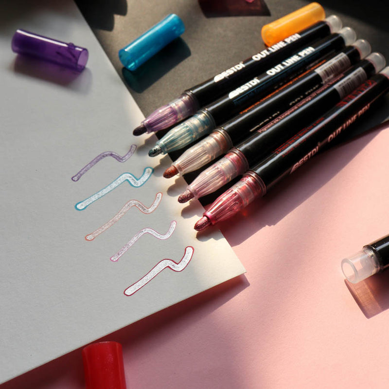 Metallic Outline Pen - Set of 12
