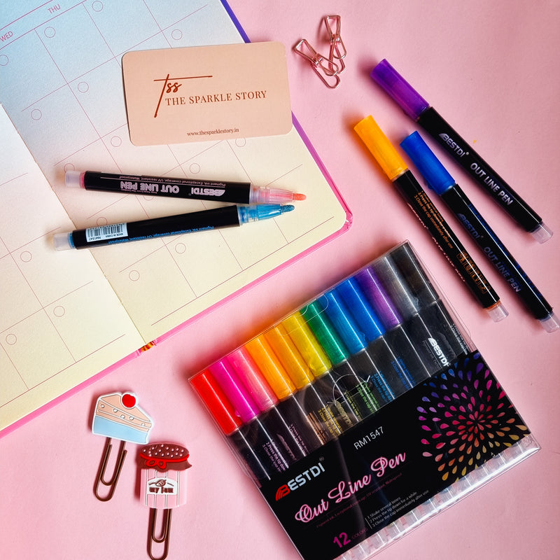 Metallic Outline Pen - Set of 12