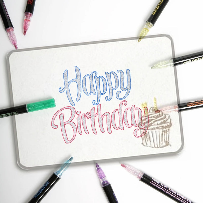 Metallic Outline Pen - Set of 12