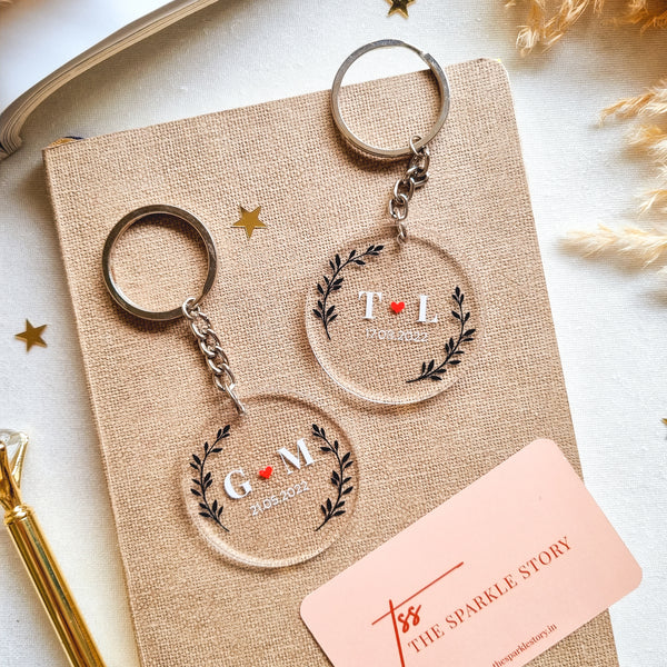Personalized Keychain - Couple - Red Heart - COD Not Applicable