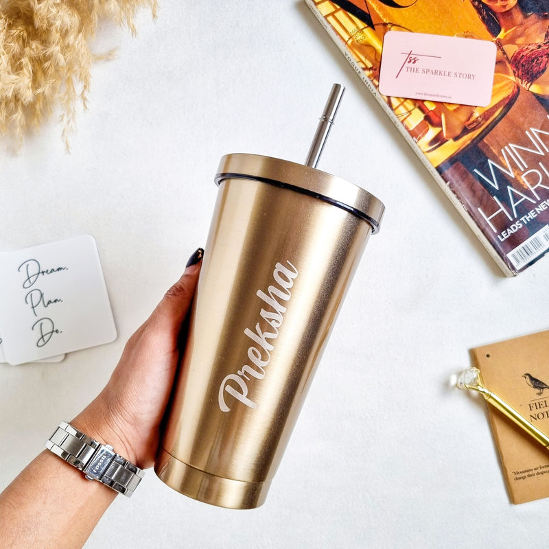 Personalized Tumbler with Straw - COD Not Applicable