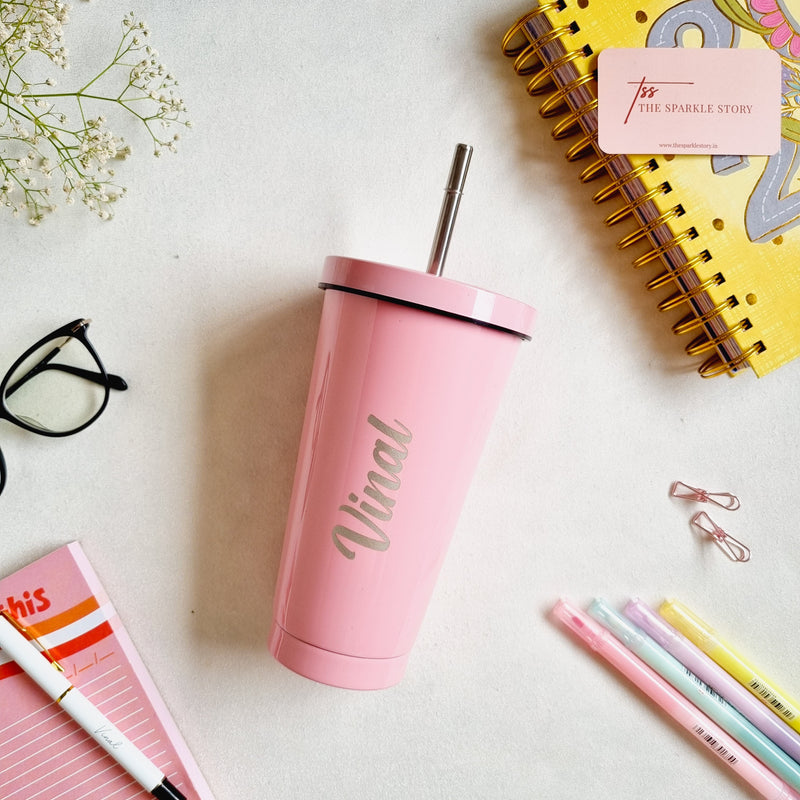 Personalized Tumbler with Straw - COD Not Applicable