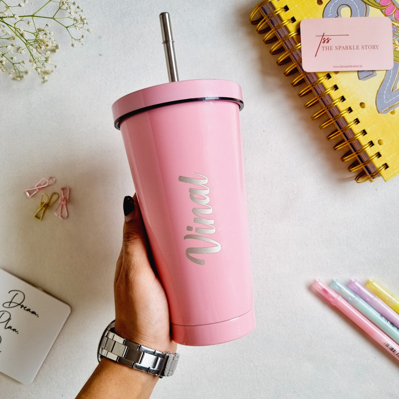 Personalized Tumbler with Straw - COD Not Applicable