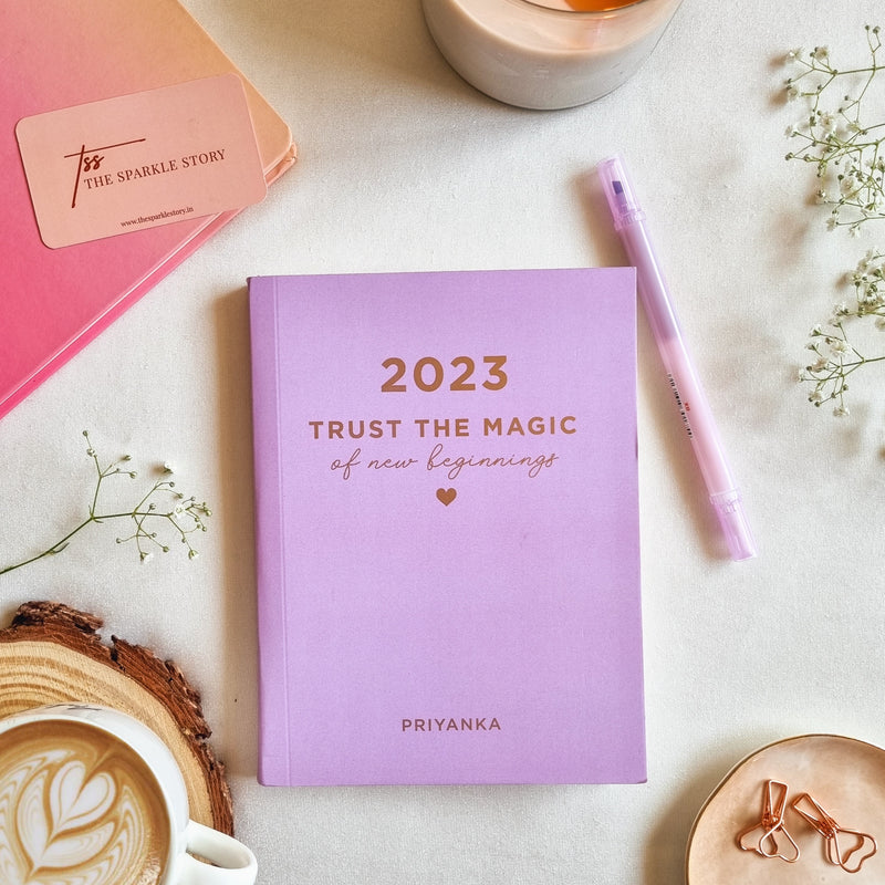 Personalized 2023 Notebook  - New Beginnings - Lavender - COD Not Applicable