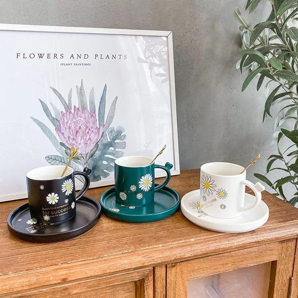 Daisy Mug & Saucer Set With Spoon